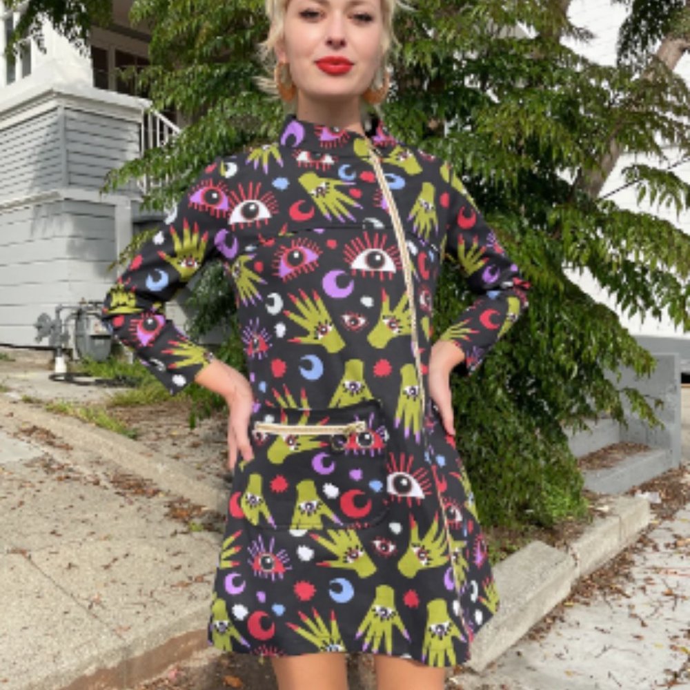 Nooworks Colorful Eye Pattern Mini Dress